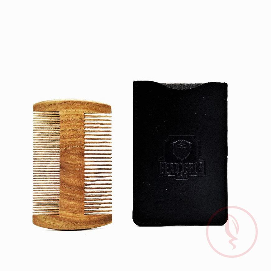 Green-Sandalwood-beard-comb-with-cover