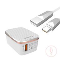 LDNIO A1204Q Quick Charge 3.0 Travel Charger with USB Type-C Cable
