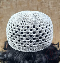 হাতেবোনা টুপি - সামার কালেকশন (White)
