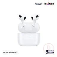 WiWU Airbuds 3 HF Sound Magsafe Charging With Silicone Case &amp; 1M Lightning Cable - White