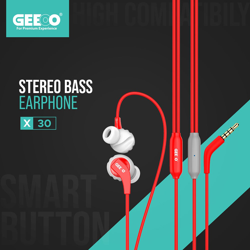 GEEOO X-30 Deep Bass Earphone