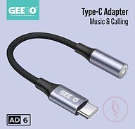 GEEOO AD6 Type-C to 3.5 mm Headphone Jack Adapter