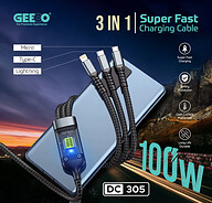 GEEOO DC305 Super Fast 3-in-1 Charging Cable
