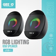GEEOO USB-1 Speaker: Deep Bass, RGB Lights