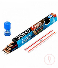 Doms Fusion X-Tra Super Dark Pencils - 10pcs With Free 1 Eraser 1 Sharpner