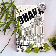 Dhaka (Line) White Cover Notebook with Badge (SN202309382)