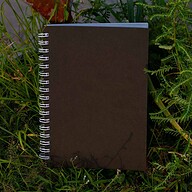 Silver Coated Paper Black Spiral Notebook