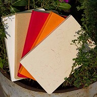 Yellowish Page Hand Made Texture Grey, Kraft, Orange, Red &amp; Texture White Cover Notebook 5-Pack