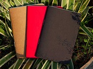 Pocket Book Black, Kraft &amp; Red Notebook 3-Pack