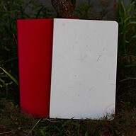 Yellowish Page Hand Made Red &amp; Texture White Cover Notebook 2-Pack