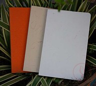 Yellowish Page Hand Made Texture Grey, Orange &amp; Texture Whtie Cover Notebook 3-Pack