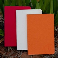 Yellowish Page Hand Made Orange, Red &amp; Texture White Cover Notebook 3-Pack