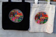 Sevendays Dhaka(Round) Black &amp; White Canvas Tote Bag 2-Pack