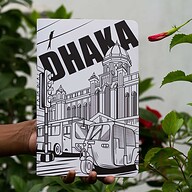 Dhaka (Line) White Cover Notebook (SN202309382)
