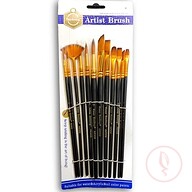 Keep Smiling Artist Paint Brush Set Of 12 Pcs (Black) - M-A6308