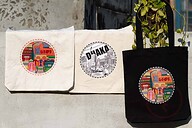 Sevendays Dhaka and Dhaka Line White (Round) Black and White Canvas Tote Bag 3-Pack