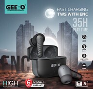 GEEOO T8 Fast Charging TWS with ENC(Black)