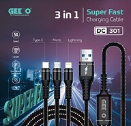 GEEOO DC301 Super Fast Charging Cable (3 in 1)