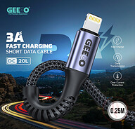 GEEOO DC20L 3A Fast Charging Short Cable