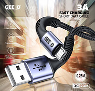 GEEOO DC20M 3A Fast Charging Short (Micro) Data Cable