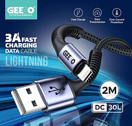 GEEOO DC30L 3A Fast Charging 2M Long (Lightning) Data Cable