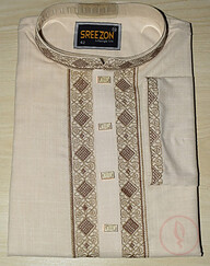 Sreezon Premium Panjabi white green (সৃজন প্রিমিয়াম পাঞ্চাবী হোয়াইট গ্রীন)