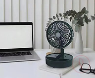 Electric Portable Mini Fan Silent USB Charging Home Office Use Desktop Rechargeable Foldable Fan With Table Lamp JR-555