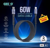 DC31 Super Fast Charging Cable 60W | Type-C to Type-C | 2 Meter Braided Cable