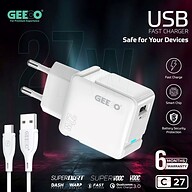 GEEOO C27 USB Fast Charger: Powerful, Safe &amp; Efficient 27W Fast Charging Solution