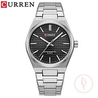 CURREN 8439 Stainless Steel Fashion Quartz Man For- Silver/Black