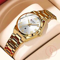 CURREN 9095 Ladies High Quality Wrist Watch For -Golden and White