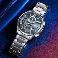 Curren 8475 Luxury Stainless Steel Men's Chronograph Watch - Silver And Blue