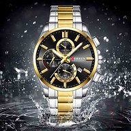 Curren 8475 Luxury Stainless Steel Men's Chronograph Watch - Silver Gold And Black