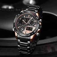 Naviforce Nf 9171 Stainless Steel Wrist Watch For Men- Black