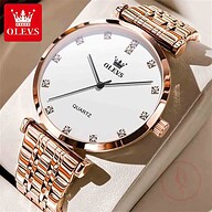 Olevs 5596 Luxury Elegant Men’s Watch -Rose Gold