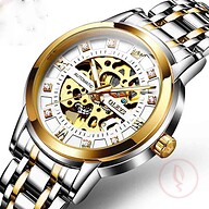 Olevs 9901 Automatic Mechanical Men's watch- Silver And Golgen