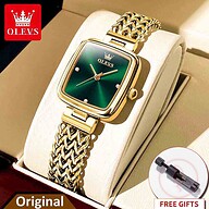 Olevs 9948 Luxury Stainless Steel Women's Watch - Gold Green