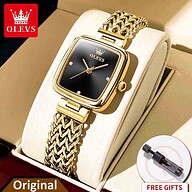Olevs 9948 Luxury elegant stainless steel fashion Women’s quartz watch- Gold Black