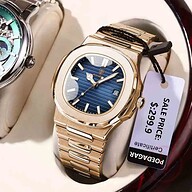 POEDAGAR 613 Luxury Stainless Steel Square Quartz Men's Watch- rose gold