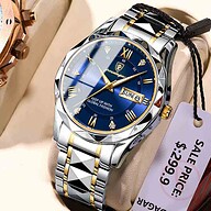 POEDAGAR 615 Luxury Fashion Luminous Date and Day Quartz Men's Watch - Blue