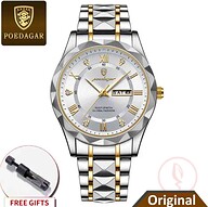 POEDAGAR 615 Luxury Fashion Luminous Date and Day Quartz Men's Watch - white