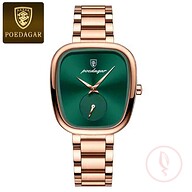 POEDAGAR 783 Luxury Elegant Women's Watch - Rose Gold and Green