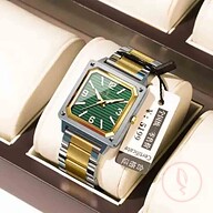POEDAGAR 870 Luxury Elegant Men’s Watch - Golden And Green