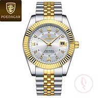 POEDAGAR 910 Luxury Fashion Luminous Quartz Men's Watch - Silver White And Golden