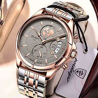 Poedagar 802 Stainless Steel Men's Watch -Rose Gold