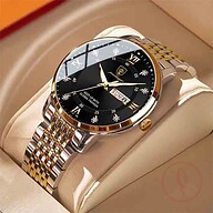 Poedagar 836 Stainless Steel Men Watch - Silver Gold and Black