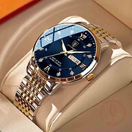 Poedagar 836 Stainless Steel Men Watch - Silver Gold and Blue