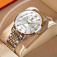 Poedagar 836 Stainless Steel Men Watch - Silver Gold and White