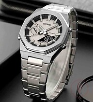 SKMEI 1816 Stylish Premium Quality Quartz Watch Man For-Silver