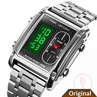 SKMEI 1868 Multiple Time Digital Analog Mens Watch For- Silver